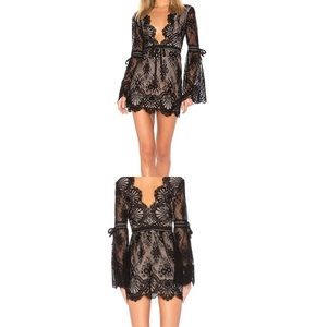 Lover+Friends Sugar Baby Lace Mini Dress Black